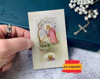 Tarjeta de oración Anima Christi | Catholic Prayer Cards | Anima Christi Prayer Card in Spanish, First Communion Gift Prayer Card en español