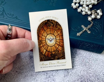 Come Holy Spirit Personalized Confirmation Prayer Card |  Custom Prayer Card | Personalized Confirmation Favors for Catholic Confirmation