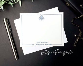 Traditional Catholic Personalized Note Cards | Catholic Stationery | Custom Catholic Stationery, Office Stationery for Catholic Gift Priest