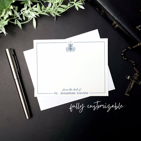 Traditional Catholic Personalized Note Cards | Catholic Stationery | Custom Catholic Stationery, Office Stationery for Catholic Gift Priest