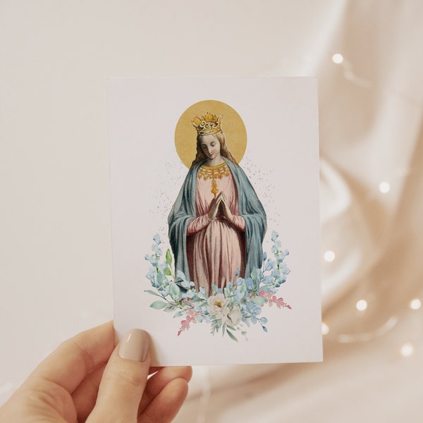 Spiritual Bouquet Printable Card | Catholic Greeting Card | Thinking of You Card, Wife Birthday Card, Mother's Day Card Catholic Printable
