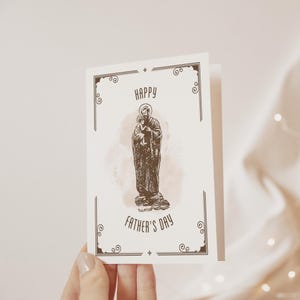 Biglietto di auguri cattolico per la festa del papà con San Giuseppe / Biglietto di auguri cattolico / Biglietto stampabile cattolico per padre cattolico, download digitale
