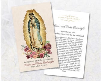 Our Lady of Guadalupe Wedding Prayer Card Template: Catholic Marriage Keepsake (Digital Download)