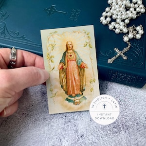 Cartes de prière du Père Noël en latin et en anglais | de prière catholique |  Carte de prière traditionnelle Pater Noster en téléchargement numérique, cartes sacrées