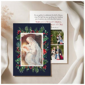 Religious Christmas Card Photo | Christmas Photo Card |  Religious Family Photo Card, Christian Photo Christmas Card Editable Corjl Template