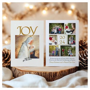 Traditional Christmas Printable Photo Card | Christmas Photo Card | Editable Corjl Template Family Photo Card, Christian Photo Card Template