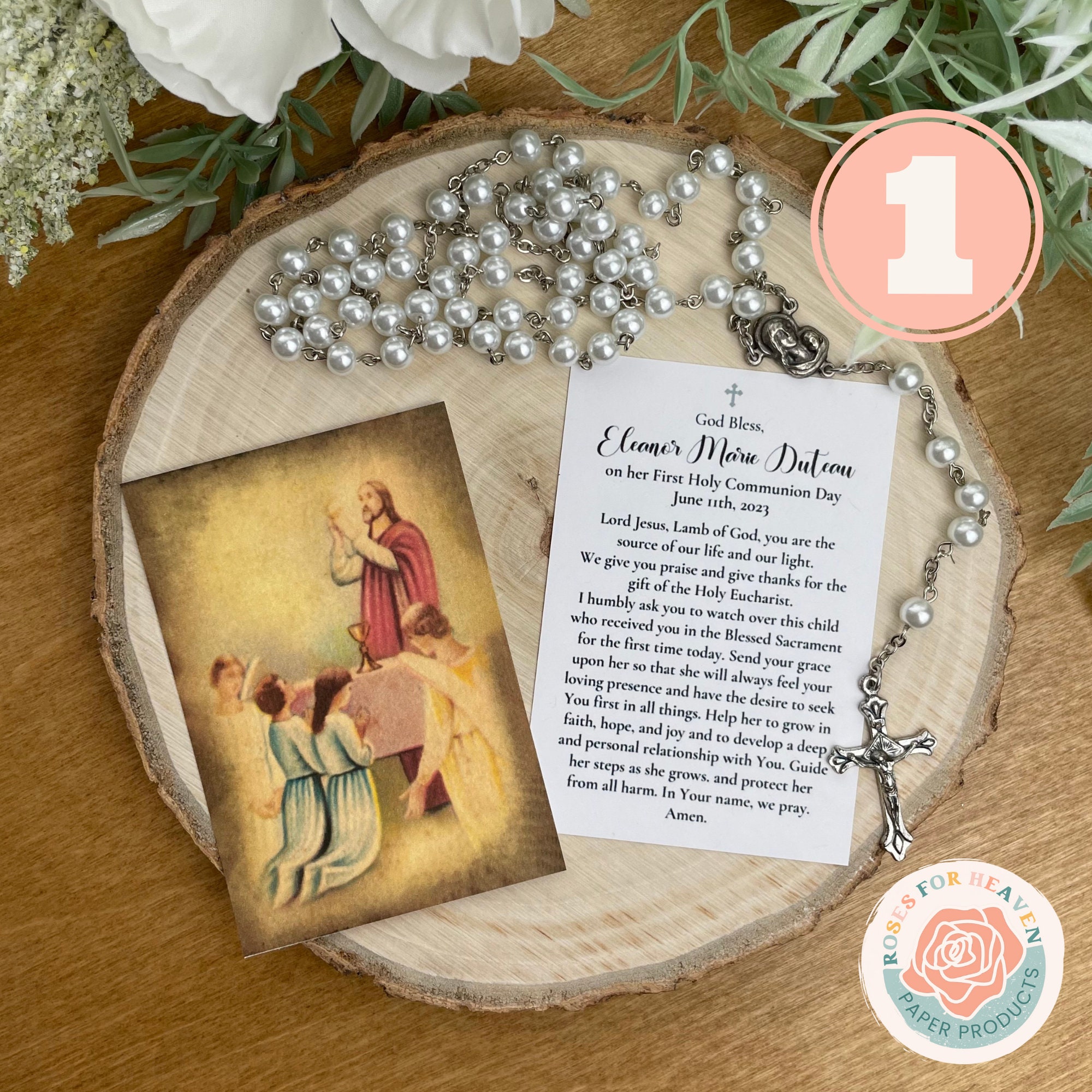 Custom First Communion Party Favor Prayer Card Keepsake for Etsy
