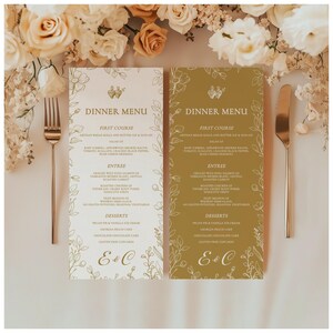 Vintage Catholic Wedding Menu Template, Sacred Heart Floral Design (Digital Download) WED 010