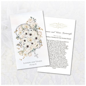 Modello di biglietto di preghiera per matrimonio cattolico / Biglietto di preghiera personalizzato / Biglietto di preghiera per matrimonio cattolico Bomboniera per matrimonio, modello Corjl per coppie fidanzate