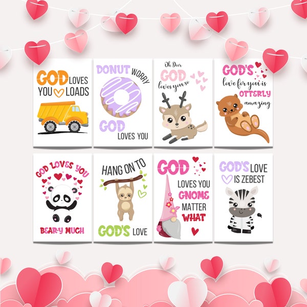 God's Love Christian Valentines | Christian Valentines | Kids Valentines Card, School Valentine, Classroom Valentine Cards Digital Download