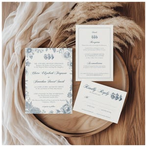 Katholische Hochzeitseinladungsreihe - Vintage Heilige Familienherzen Bearbeitbare kirchliche Hochzeitseinladungsvorlage mit Antwortkarte, Corjl