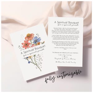 Carte de voeux personnalisée bouquet spirituel, carte de prière catholique, sympathie à imprimer, cadeau pour toutes les occasions, cadeau pour prêtre, téléchargement modifiable
