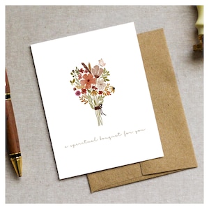 Tarjeta de ramo espiritual católico / Tarjeta de felicitación católica / Ramo espiritual para descargar digitalmente, Tarjetas de agradecimiento imprimibles, Tarjeta para sacerdote