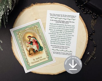Saint Andrew Christmas Novena Prayer Cards | Catholic Prayer Cards |  Traditional Catholic Novena Prayer for Advent, Christmas PDF Download