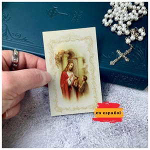 Recuerdo personalizado de la tarjeta de oracion de primara comunión | Benutzerdefinierte Gebetskarten | Personalisiertes heiliges Kommuniongebet für Katholiken