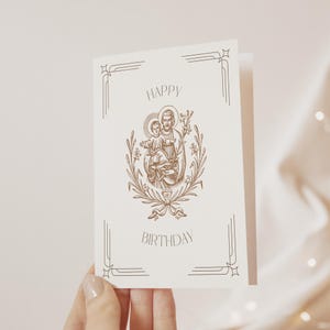 Catholic Birthday Card featuring Saint Joseph | Catholic Greeting Card | Catholic Printable Card for Catholic Man, Card for Priest Birthday