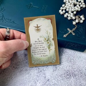 Vintage Augustiner Konfirmationsgebetskarte, Heiliger Geist Gebetsvorlage, Benutzerdefinierte Party Favors für Jungen und Mädchen, bearbeitbarer digitaler Download