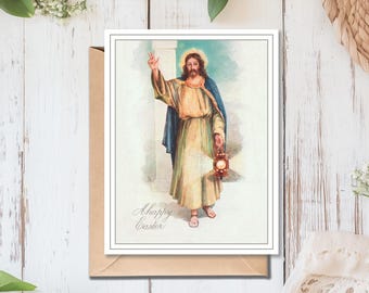 Risen Christ Easter Card: Restored Vintage Catholic Art (Digital Download)