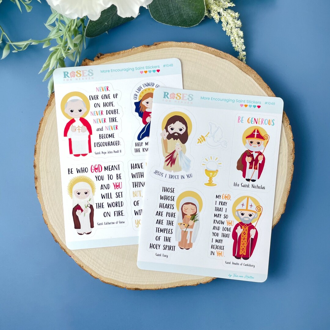 Cute Catholic Saint Stickers Catholic Stickers Catholic Saint Stickers ...
