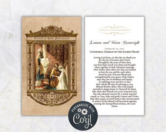 Catholic Wedding Prayer Card Template: Saint Joseph & Mary (Digital Download)