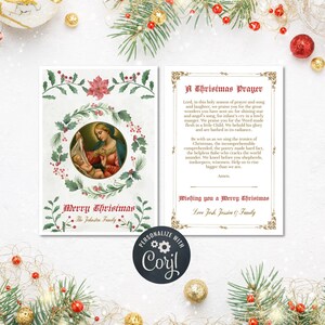 Personalized Christmas Prayer Card | Custom Prayer Cards | Christmas Prayer Card for Parish or School, Custom Catholic Prayer Cards Template