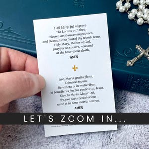 Hail Mary Prayer Card: Catholic Ave Maria in Latin & English (digital ...