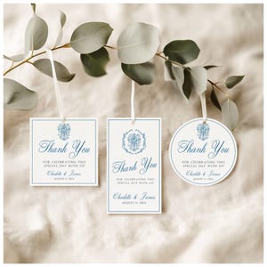 Wedding Favor Tag Template - Editable Thank You Tags - Printable Gift Tags - Customizable Wedding Favors - Traditional Catholic Wedding