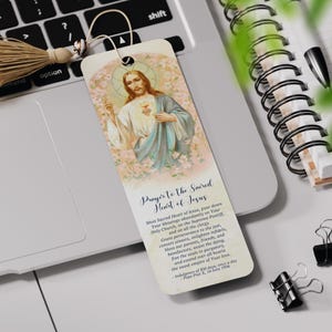 Vintage Catholic Prayer Card Bookmarks: Sacred Heart of Jesus (digital ...