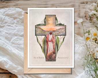 Vintage Jesus Easter Card: Restored Catholic Greeting (Digital Download)