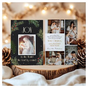 Vintage Christmas Printable Photo Card | Christmas Photo Card |  Traditional Family Photo Card, Christian Photo Card Editable Corjl Template