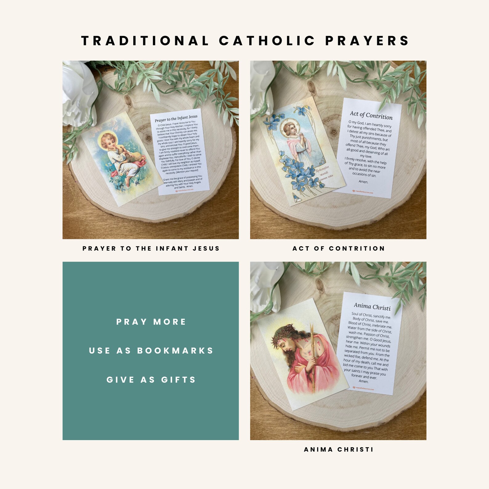 Traditional catholic prayer cards restored reproduction etsy