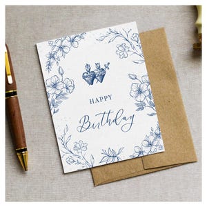 Carte d'anniversaire catholique imprimable | carte de voeux catholique | Carte d'anniversaire Saint-Cœurs pour cadeau catholique, carte d'anniversaire religieuse à télécharger