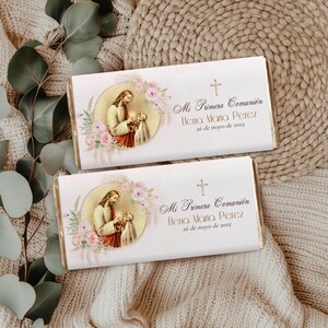 Primera Comunión Católica vintage Chocolate Wrapper | First Communion Template | Communion Chocolate Wrapper 1.55 oz Label 40g Bars Wrapper