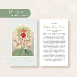 Editable RCIA Vintage Catholic Prayer Card - Catholic Keepsake for New Converts - Custom Prayer Card for Catechumens and RCIA Candidates