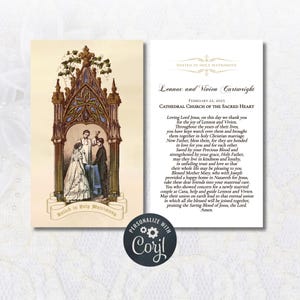 Modello di biglietto di preghiera per matrimonio cattolico Corjl / Biglietto di preghiera personalizzato / Biglietto di preghiera per matrimonio cattolico, preghiera per coppia sposata Download digitale