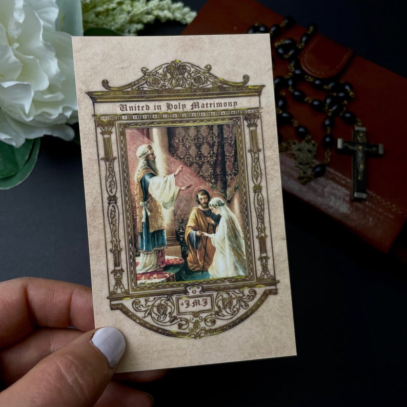 Personalized Catholic Wedding Prayer Cards Custom Prayer Cards Customized Wedding Favor Catholic Reception, Marriage Prayer for Couples image 1