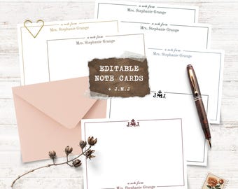 Editable Catholic Notecard Template, Personalized Stationery (Digital Download)