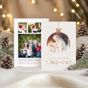 Come Let Us Adore Him Photo Card | Christmas Photo Card | Editable Corjl Template Family Photo Card, Photo Christmas Cards Bible Verse