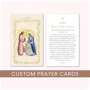 vintage de carte de prière de première communion | Modèle de première communion | Cadeaux de communion pour filles, modèle Corjl de prière de communion