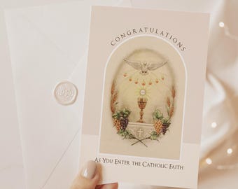 Vintage RCIA Greeting Card – Editable Catholic Gift (Digital Download)