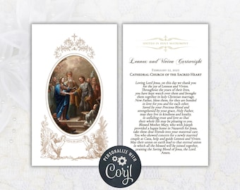 Catholic Wedding Prayer Card Template: Saint Joseph & Mary (Digital Download)