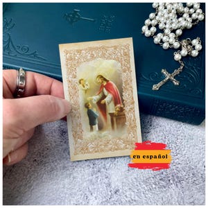 Recuerdo personalizado de la tarjeta de oración de primera comunión / Tarjetas de oración personalizadas / Oración personalizada de la Sagrada Comunión para católicos
