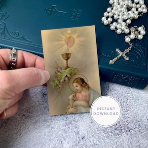 Cartes de prière imprimables pour l'Acte de communion spirituelle | de prière catholique |  Carte de prière catholique traditionnelle en téléchargement numérique, cartes sacrées