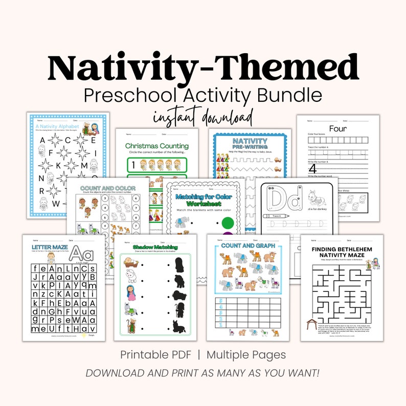 Nativitythemed Early Learning Printable Pack Catholic Education