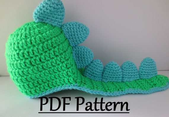 CROCHET PATTERN Dinosaur Hat, Crochet Dino Hat Pattern, Crochet Baby Dinosaur Hat, Dinosaur Pattern Crochet, Crochet Hat Pattern Dinosaur