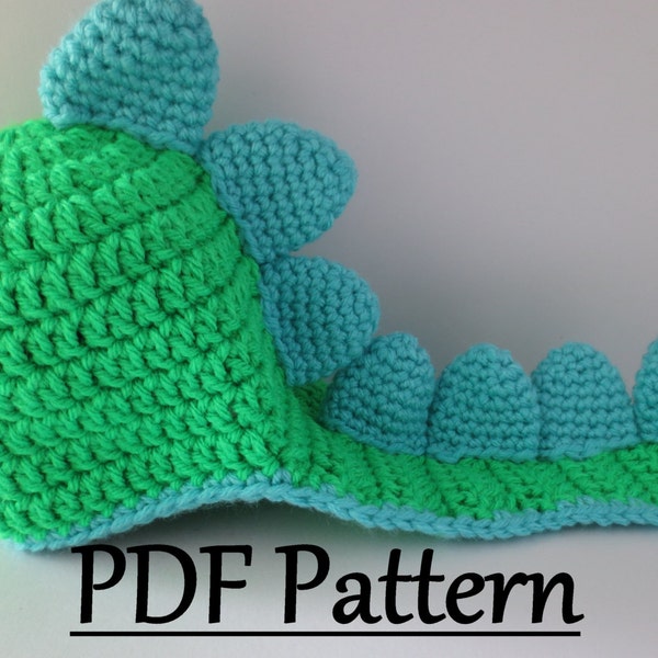 CROCHET PATTERN Dinosaur Hat, Crochet Dino Hat Pattern, Crochet Baby Dinosaur Hat, Dinosaur Pattern Crochet, Crochet Hat Pattern Dinosaur