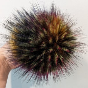 Luxury Faux Fur Pom. Pom. Pom Pom. Wild. Retro. Colorful.Hats
