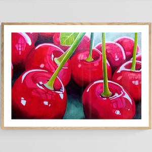 Jubilee-Bright Summer Cherries Unframed Giclee Print by Colorado artist Karen DeFrates