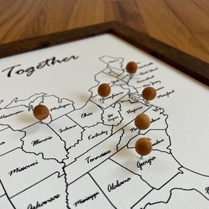 Ready To Ship US Push Pin Map, Pushpin Canvas Map, Cotton Second Anniversary United States Map, Our Adventures Together, FREE Push Pins