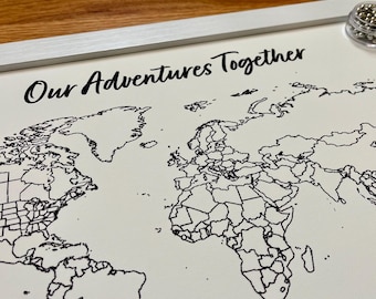Canvas World Push Pin Map: Cotton Anniversary Travel Tracker
